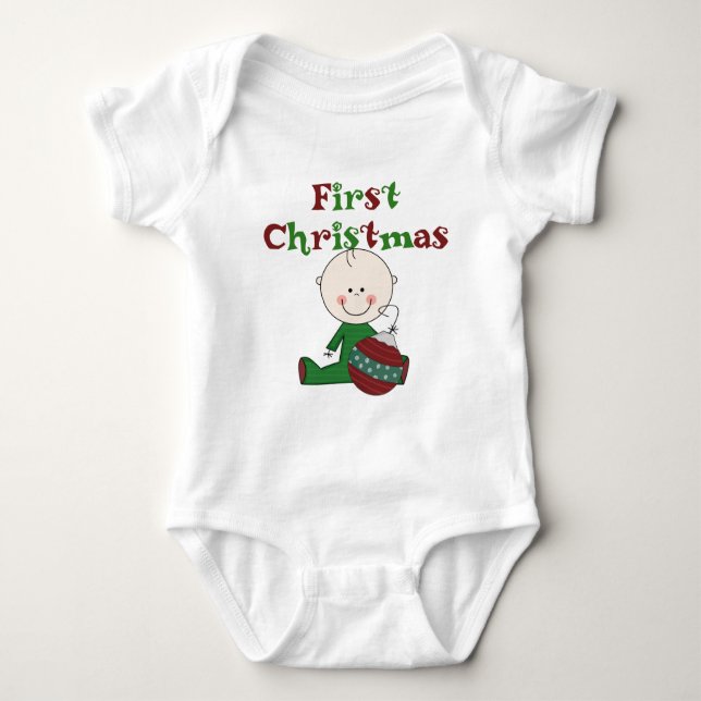 Boy Baby's First Christmas Bodysuit Baby Strampler (Vorderseite)