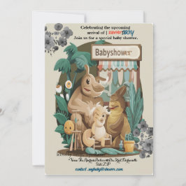 BOY BABYSHOWER ANIMIE Einladung