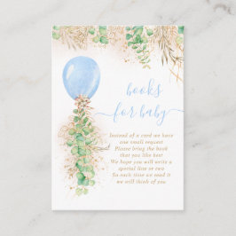 Boy Balloon Eucalyptus Gold Glitzer Book for Baby Begleitkarte