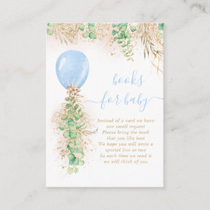 Boy Balloon Eucalyptus Gold Glitzer Book for Baby Begleitkarte
