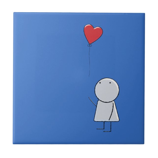 Boy & Balloon Keramik Tile Fliese (Vorderseite)