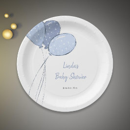 Boy Balloons Babydusche Pappteller