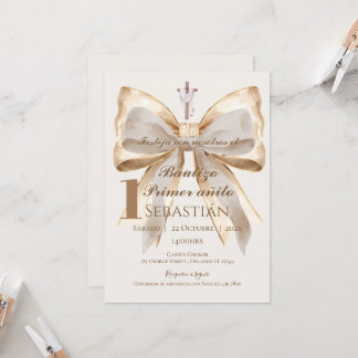 Boy Baptism Invitation in Spanish Boho Einladung