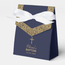 Boy Baptism Navy Blue Vintag Gold Rose Elegant