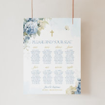 Boy BAPTISM Seating Chart, erstes Kommunizzeichen