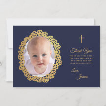 Boy Baptisse Foto Navy Blue Gold Floral Wreath