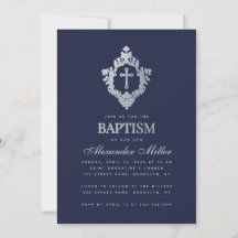 Boy Baptisse Navy Blue Imitats Silver Vintages Wap