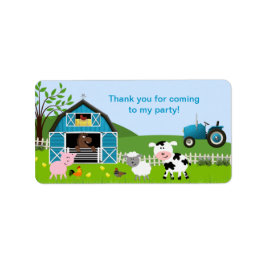Boy Barnyard Farm Animals bevorzugen Tag-Adresse-L Adressaufkleber