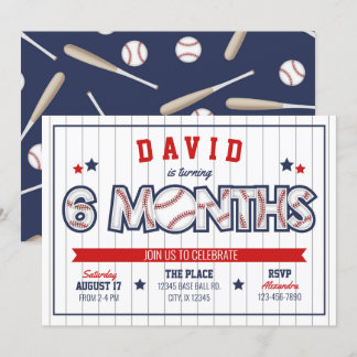 Boy Baseball 1/2 Einladung zum Geburtstag