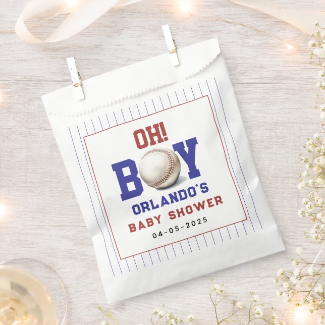 Boy Baseball Baby Shower | Cute Sports Party Geschenktütchen (Ausgeschnitten)