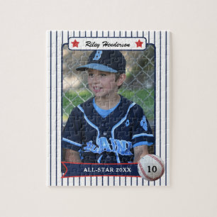 Boy Baseball Card Foto Puzzle