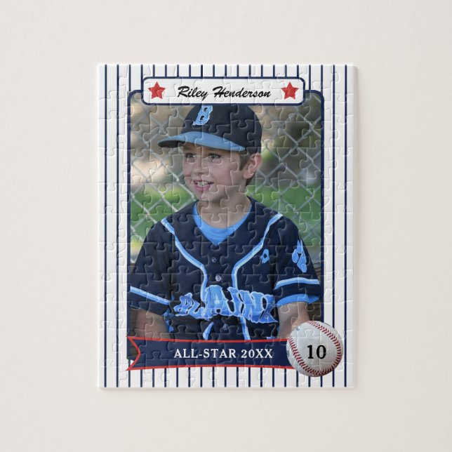 Boy Baseball Card Foto Puzzle (Vertikal)