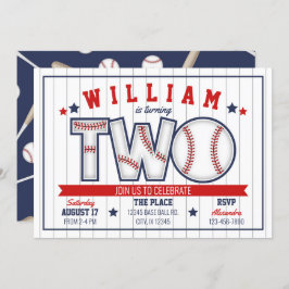 Boy Baseball zum zweiten Geburtstag Einladung