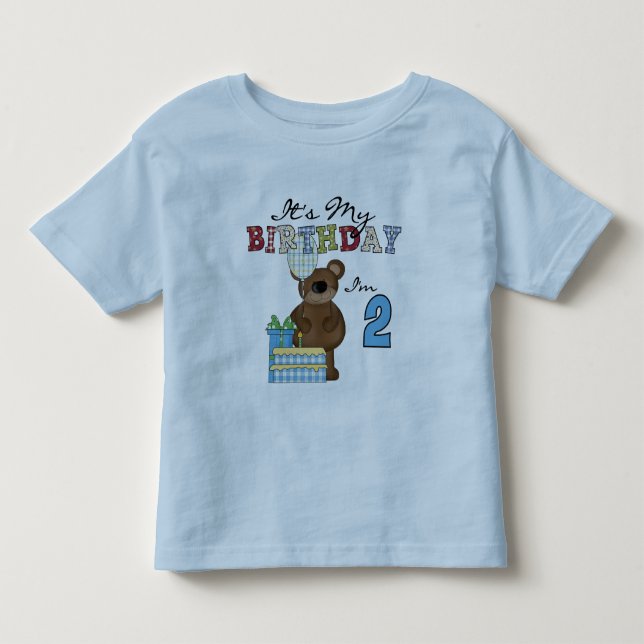 Boy Bear 2. Geburtstag T - Shirt und Geschenke (Vorderseite)