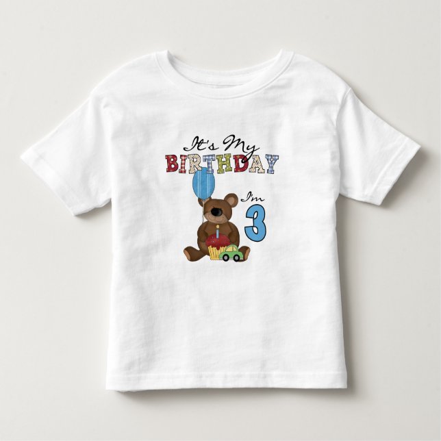 Boy Bear 3. Geburtstag Tshirts und Geschenke (Vorderseite)