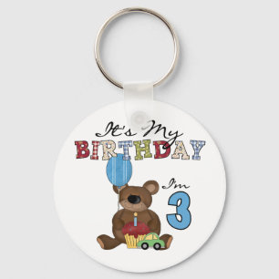 Boy Bear 3. Geburtstag Tshirts und Geschenke Schlüsselanhänger