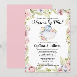 Boy Bear Elegant Blumengrün Dusche von Mail Einladung