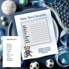 Boy Bear Soccer Player Kinderdusche Word Scramble