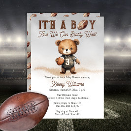 Boy Bearly Wait American Football Baby Dusche Einladung