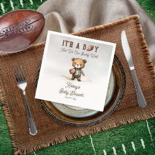 Boy Bearly Wait American Football Baby Dusche Serviette