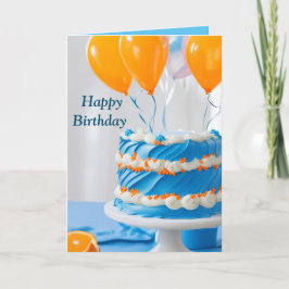 Boy Birthday Cake Holiday Card Feiertagskarte