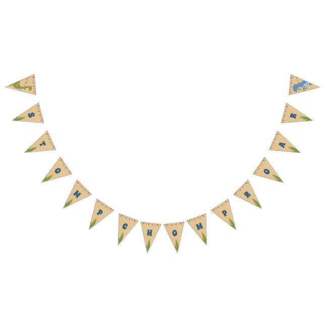 Boy Birthday - Dinosaur Stomp Party Flaggen 2 (Alle)