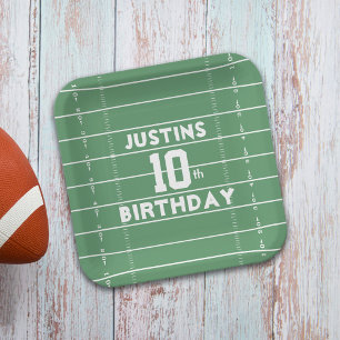 Boy Birthday Football Sports Custom Pappteller