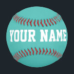 Boy Birthday gift idea custom name text turquoise Baseball<br><div class="desc">Create your unique Boy Birthday gift turquoise light blue custom name text Baseball adding your own personalized name, year, slogan, message or any text. Customizable cute baseball gift game for boy, boyfriend, dad, grandpa, cheerleaders, teen, teenager, baby boy, players, teammates, fans. Choose your favourite team and use any background color....</div>