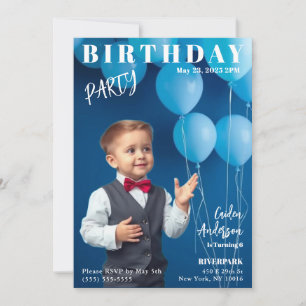 Boy Birthday Party Magazine Cover Einladung