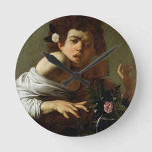 Boy Bitten von einer Lizard, c.1595-1600 (Öl auf L Runde Wanduhr
