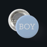 Boy Blue Baby Gender Reveal Party Button<br><div class="desc">Have guests of your gender reveal party make their guess on blue with pins/buttons in light baby with white.</div>