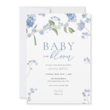 Boy Blue Baby in Bloom Baby Dusche Einladung