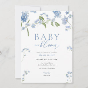 Boy Blue Baby in Blüte Baby Shower Einladung