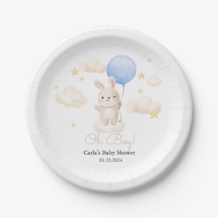 Boy Blue Balloon Niedlich Bunny Baby Dusche Pappteller
