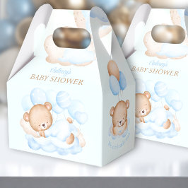 Boy Blue Beige Bear Baby Dusche Gefallen Box Geschenkschachtel