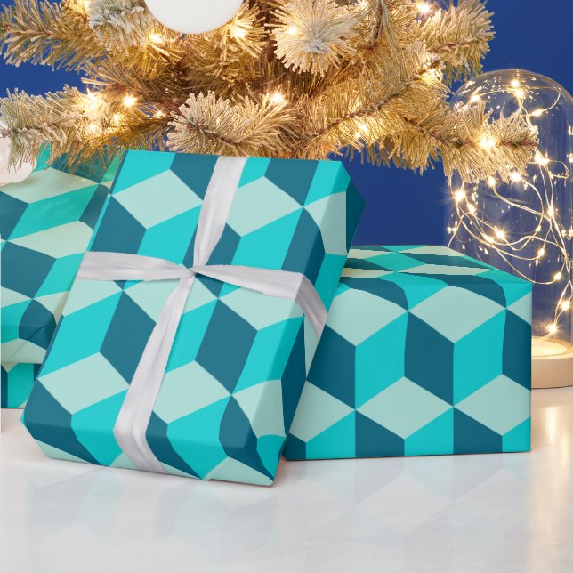 Boy Blue Gebäude Blocks Nahtloses Muster Geschenkpapier (Feiertage)