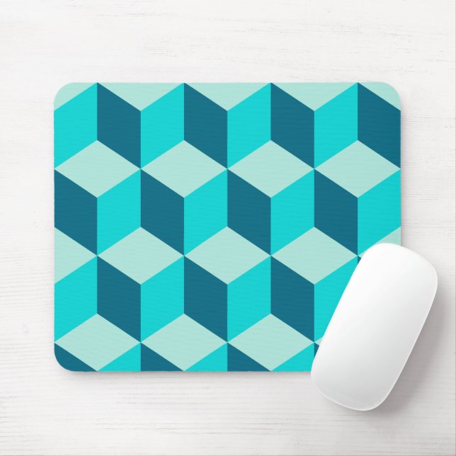 Boy Blue Gebäude Blocks Nahtloses Muster Mousepad (Mit Mouse)