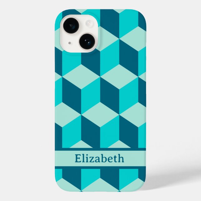 Boy Blue Gebäude Tumbling Blocks Name Case-Mate iPhone Hülle (Rückseite)