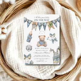 Boy Blue Jean Baby Denim Baby Shower Einladung