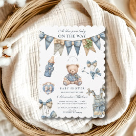 Boy Blue Jean Baby Denim Baby Shower Einladung
