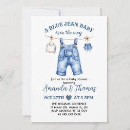 Boy Blue Jean Baby Shower Einladung