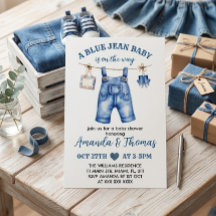Boy Blue Jean Baby Shower Einladung