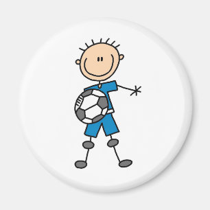 Boy Blue Uniform Soccer Magnet