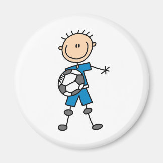 Boy Blue Uniform Soccer Magnet