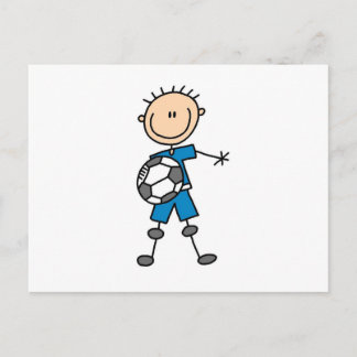 Boy Blue Uniform Strichmännchen Soccer Player Gesc Postkarte