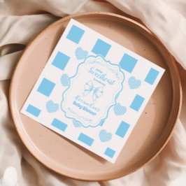 Boy Blue Valentine's Day Hearts Baby Shower Serviette