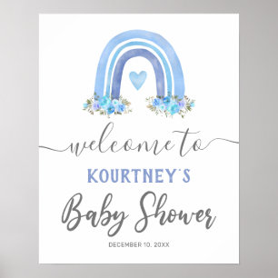 Boy Boho Rainbow Baby Dusche Begrüßungszeichen Poster