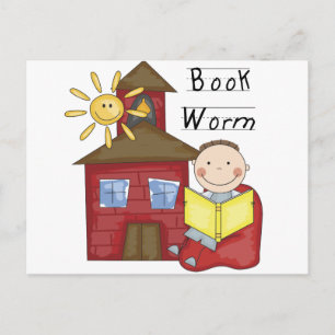 Boy Book Worm Tshirts und Geschenke Postkarte