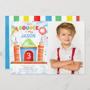 Boy Bounce Geburtstag Foto Einladung