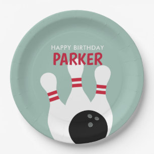 Boy Bowling Birthday Party Pappteller